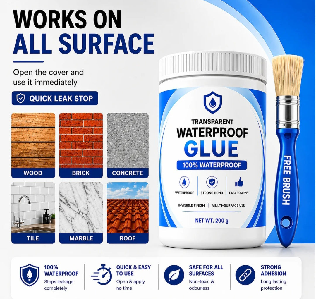 Transparent waterproof glue